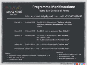 Programma Manifestazione 11-13-14-15-16 Ottobre 2016